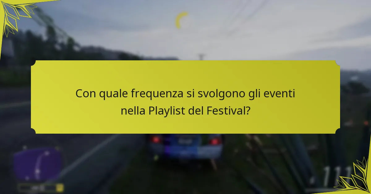 Con quale frequenza si svolgono gli eventi nella Playlist del Festival?
