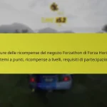Strutture delle ricompense del negozio Forzathon di Forza Horizon 5: Sistemi a punti, ricompense a livelli, requisiti di partecipazione